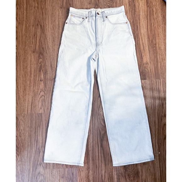 Madewell The Perfect Vintage Wide-Leg Crop Jean in Edmunds Wash 27 Light Wash - Picture 2 of 8